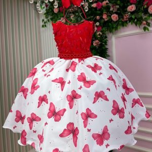 Vestido Miss Cherry Juvenil Dalila Vermelho